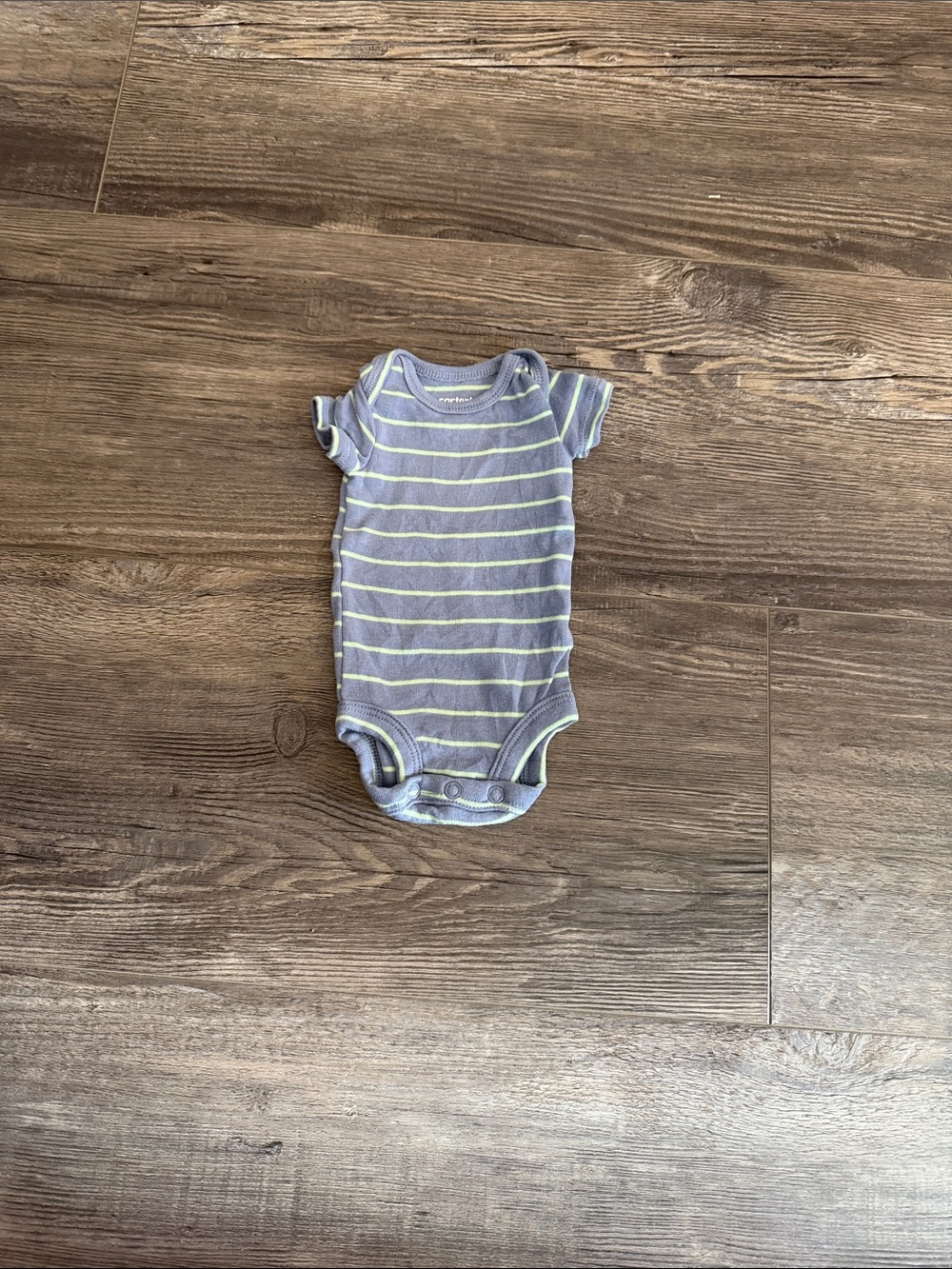 Carters Striped Blue & Lime Baby One-Piece Bodysuit